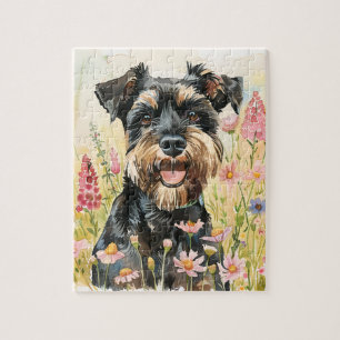 Schnauzer Puzzle – Dog Lover’s Watercolor Jigsaw G