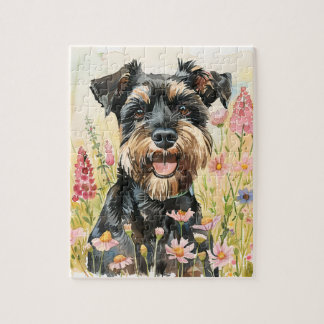 Schnauzer Puzzle – Dog Lover’s Watercolor Jigsaw G