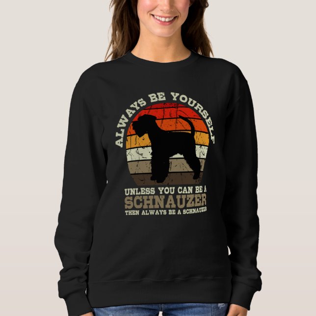 Schnauzer Retro Vintage Whiskered Snout Dog Sweatshirt (Front)