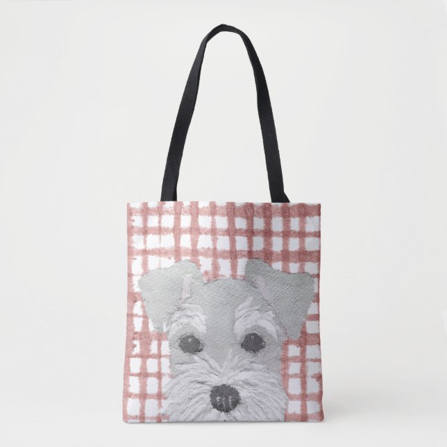 Schnauzer, Salt and Pepper, Modern Tote Bag (Front)