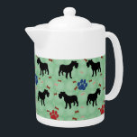 Schnauzer Shadow Teapot<br><div class="desc">A Schnauzer silhoutte with a scattering of bones and paw tracks. This design is intended to tile seamlessly.</div>