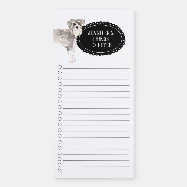 Schnauzer Shopping List Magnetic Notepad (Front)