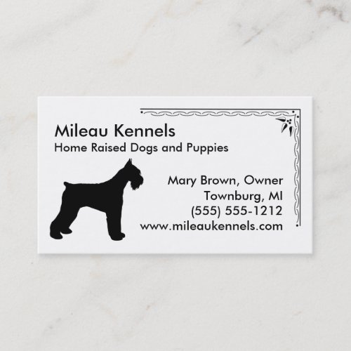 Schnauzer Silhouette Business Card