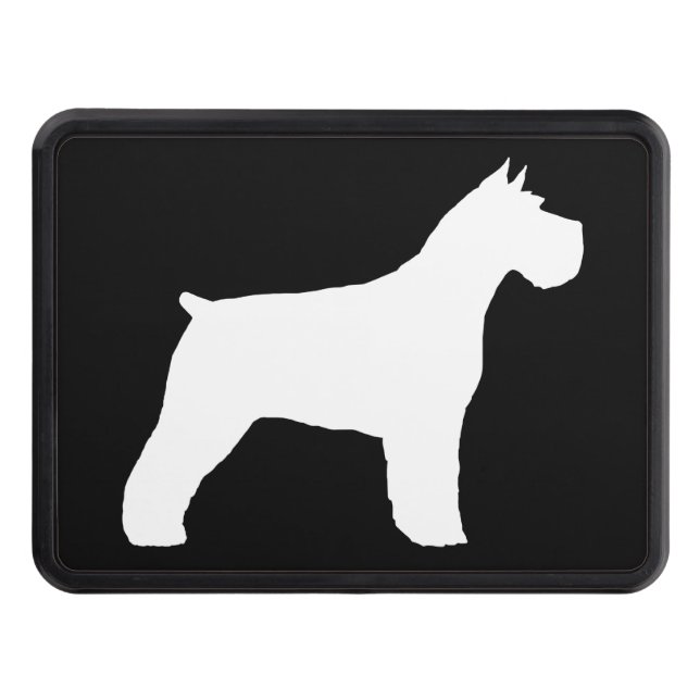 Schnauzer Silhouette (Cropped Ears) Trailer Hitch Cover (Front)