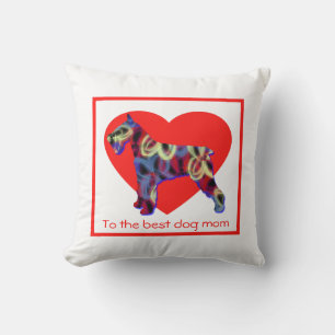 Schnauzer Silhouette Dog Heart Mother’s Day Throw Pillow