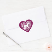 Schnauzer Silhouette Heart Paws Print - Dog Lover