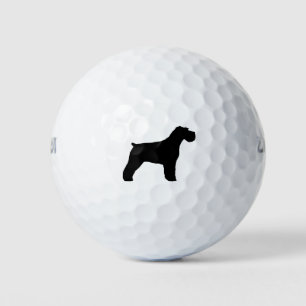 Schnauzer Silhouette (Natural Ears) Golf Balls