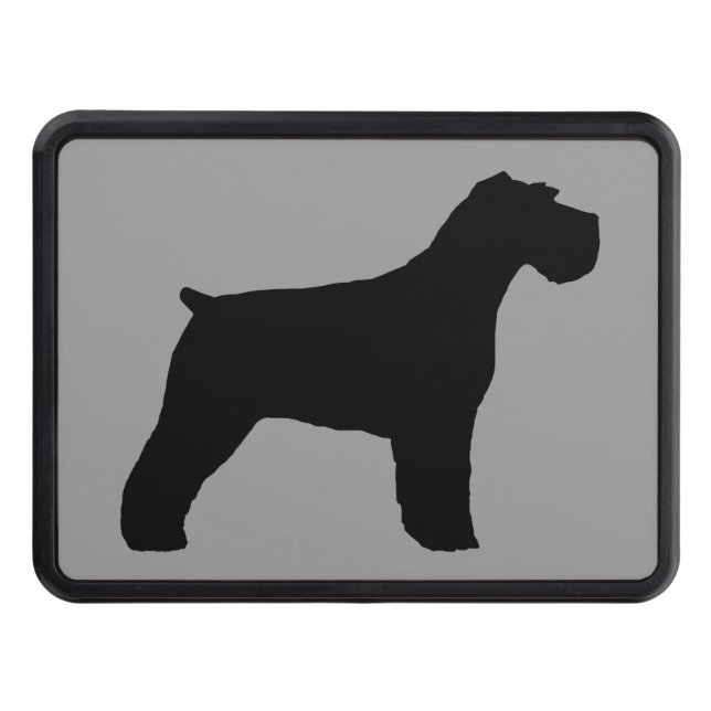 Schnauzer Silhouette (Natural Ears) Hitch Cover (Front)
