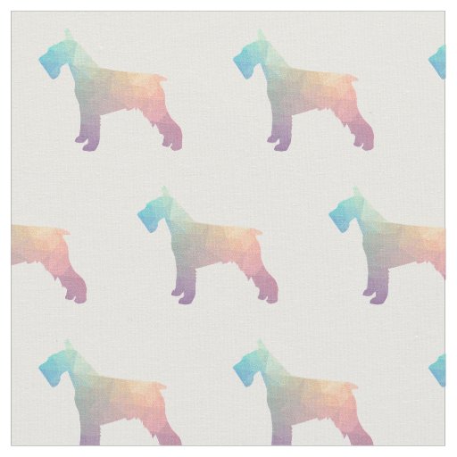 Schnauzer Silhouette Tiled Fabric - Pastel