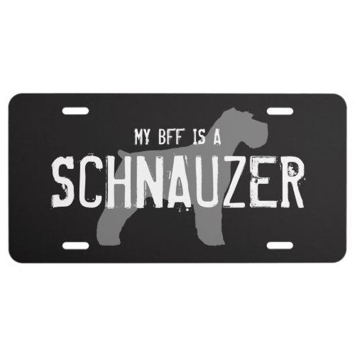 Schnauzer Silhouette with Custom Text License Plate