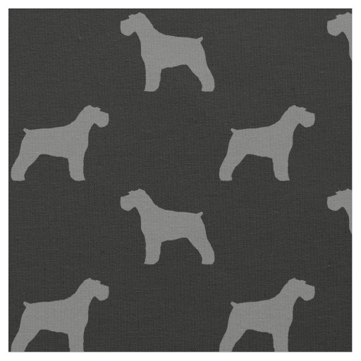 Schnauzer Silhouettes Black and Grey Patterned Fabric
