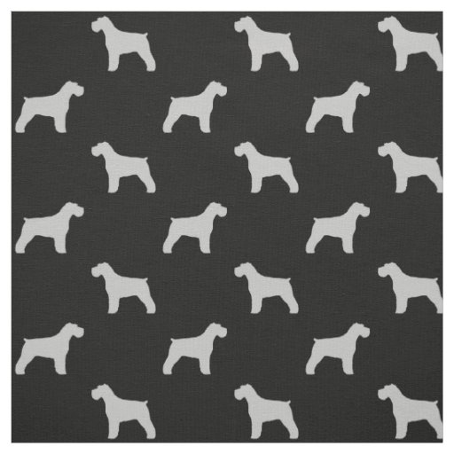 Schnauzer Silhouettes Grey and Black Patterned Fabric