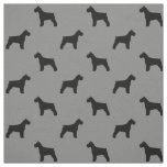Schnauzer Silhouettes Grey and Black Patterned Fabric