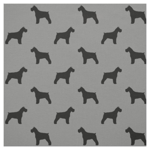 Schnauzer Silhouettes Grey and Black Patterned Fabric