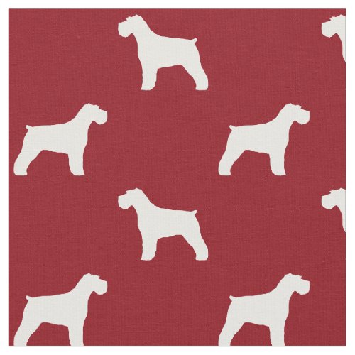 Schnauzer Silhouettes Red and White Patterned Fabric