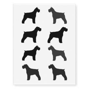 Schnauzer Silhouettes Temporary Tattoos