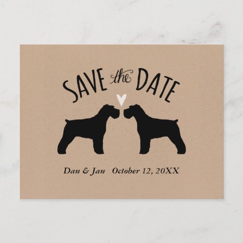 Schnauzer Silhouettes Wedding Save the Date Announcement Postcard