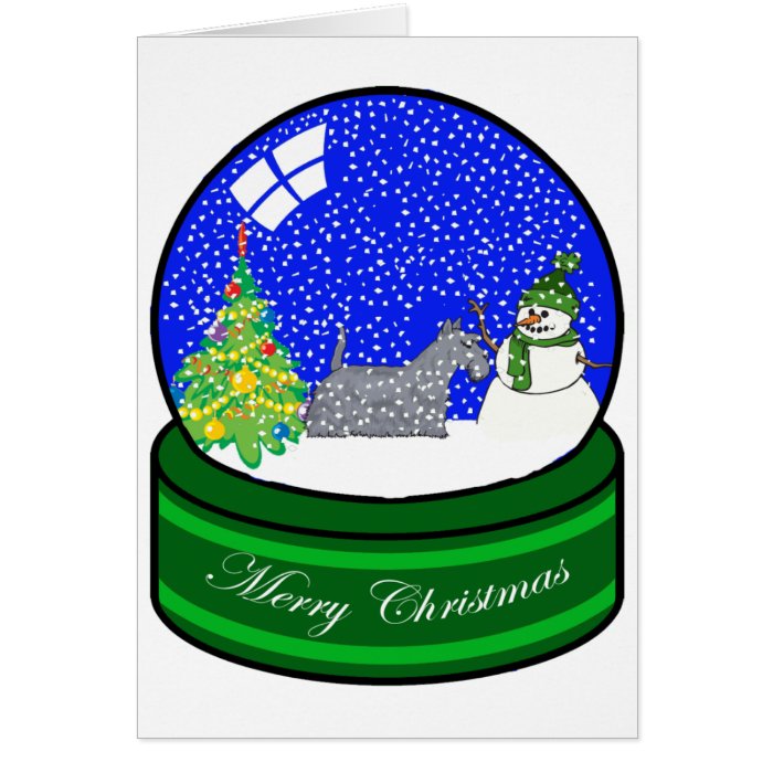 schnauzer snow globe card