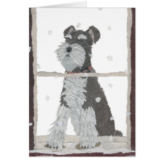 Schnauzer, Snow, Winter, Dog Art Cards (Front)
