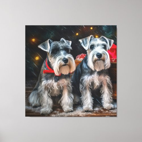 Schnauzer Snowy Sleigh Christmas Decor 