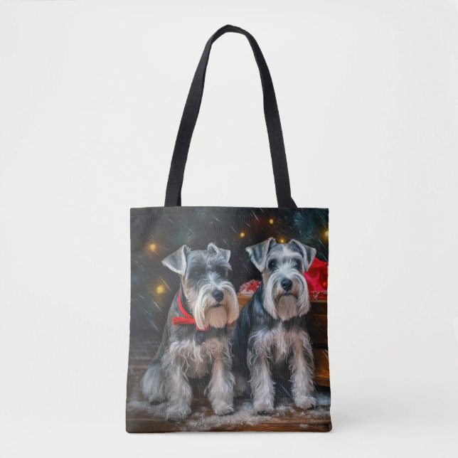 Schnauzer Snowy Sleigh Christmas Decor  Tote Bag (Front)
