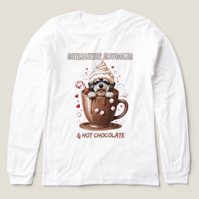 Schnauzer Snuggles &amp; Hot Chocolate Tri-Blend Shirt