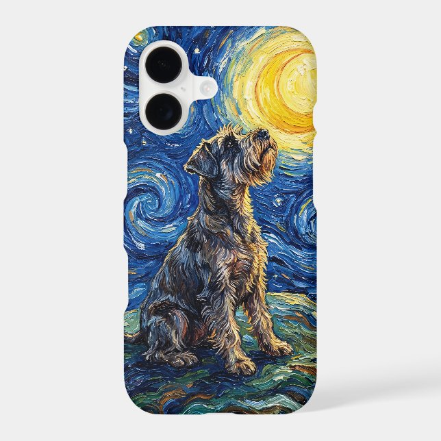 Schnauzer Starry Night Painting iPhone Case (Back)