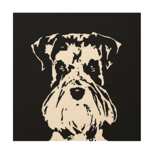 Schnauzer Stencil Wood 12"x12" Wall Art