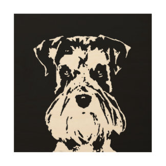 Schnauzer Stencil Wood 12"x12" Wall Art