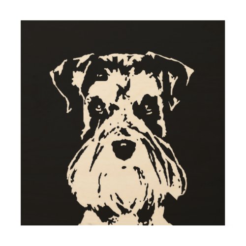 Schnauzer Stencil Wood 12x12 Wall Art