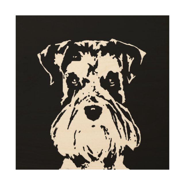 Schnauzer Stencil Wood 12"x12" Wall Art (Front)