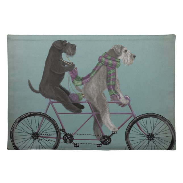 Schnauzer Tandem Cloth Placemat (Front)