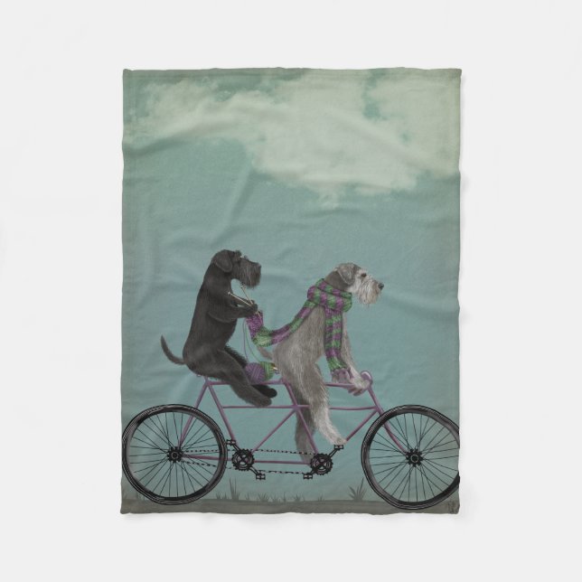 Schnauzer Tandem Fleece Blanket (Front)