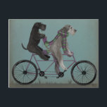 Schnauzer Tandem Postcard<br><div class="desc">Schnauzer Tandem by Fabfunky. Features schnauzers riding a bicycle in a whimsical,  steampunk style. | 192047D</div>