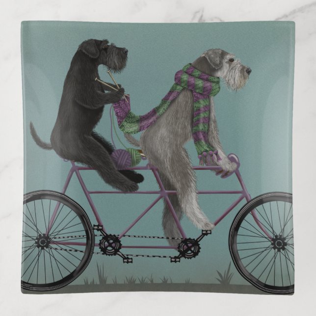 Schnauzer Tandem Trinket Tray (Front)