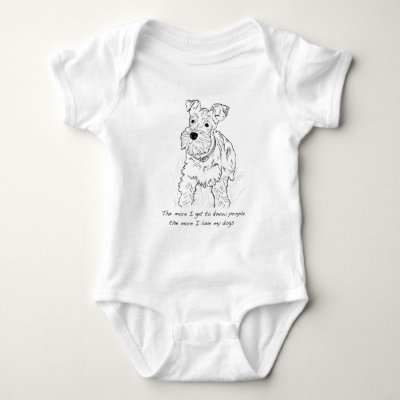 Schnauzer The More I Love My Dogs Baby Bodysuit