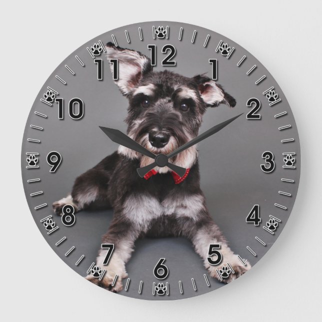 Schnauzer - Tom Dooley Large Clock (Front)