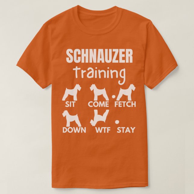 Schnauzer Training Schnauzer Dog Tricks T-Shirt (Design Front)