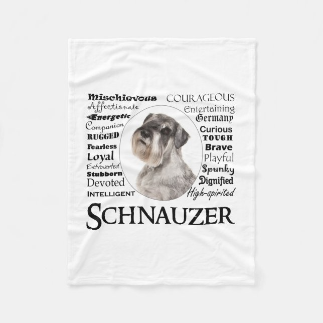 Schnauzer Traits Fleece Blanket (Front)