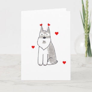 Schnauzer Valentine Ears Holiday Card