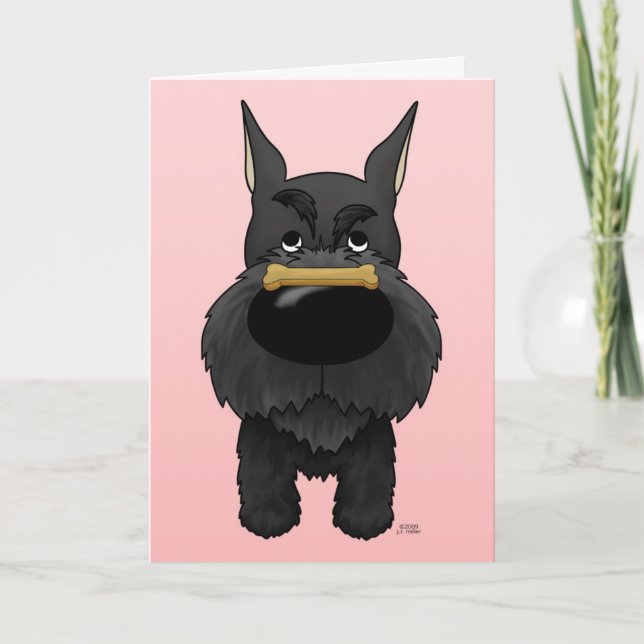 Schnauzer Valentine Holiday Card (Front)