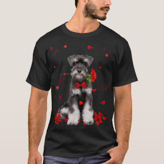 Schnauzer Valentines Day Outfit Dog Valentine  T-Shirt