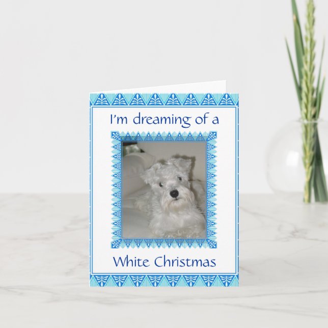 Schnauzer White Christmas Card (Front)