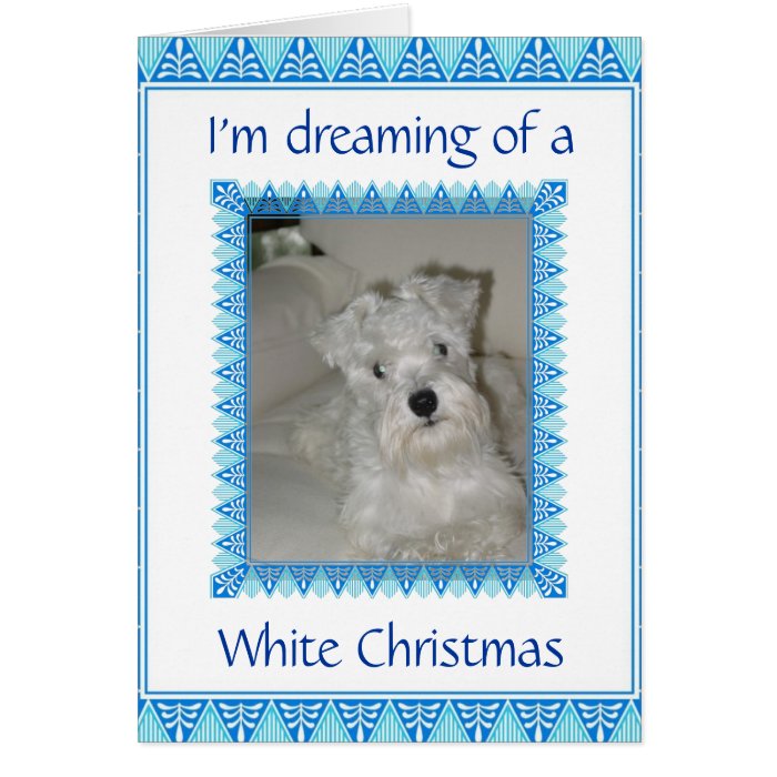 Schnauzer White Christmas Card