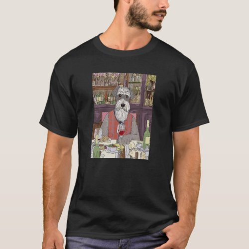 Schnauzer Wine Funny Dog Beverage T-Shirt