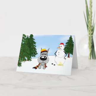Schnauzer Winter Scene Holiday Card