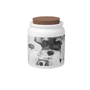 Schnauzer with Camera Candy Jar