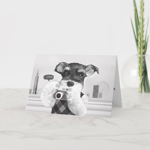 Schnauzer with Camera Card