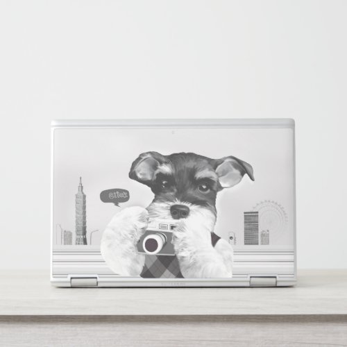 Schnauzer with Camera HP Laptop Skin