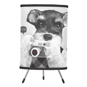 Schnauzer with Camera Tripod Lamp